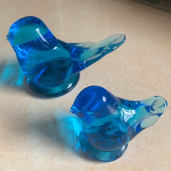 Other - Set of (2) “Bluebird of Happiness” glass figurines